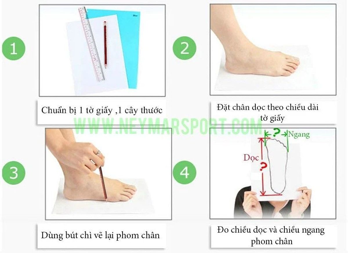 Đo kích thước bàn chân và tính size giày đá bóng chính xác