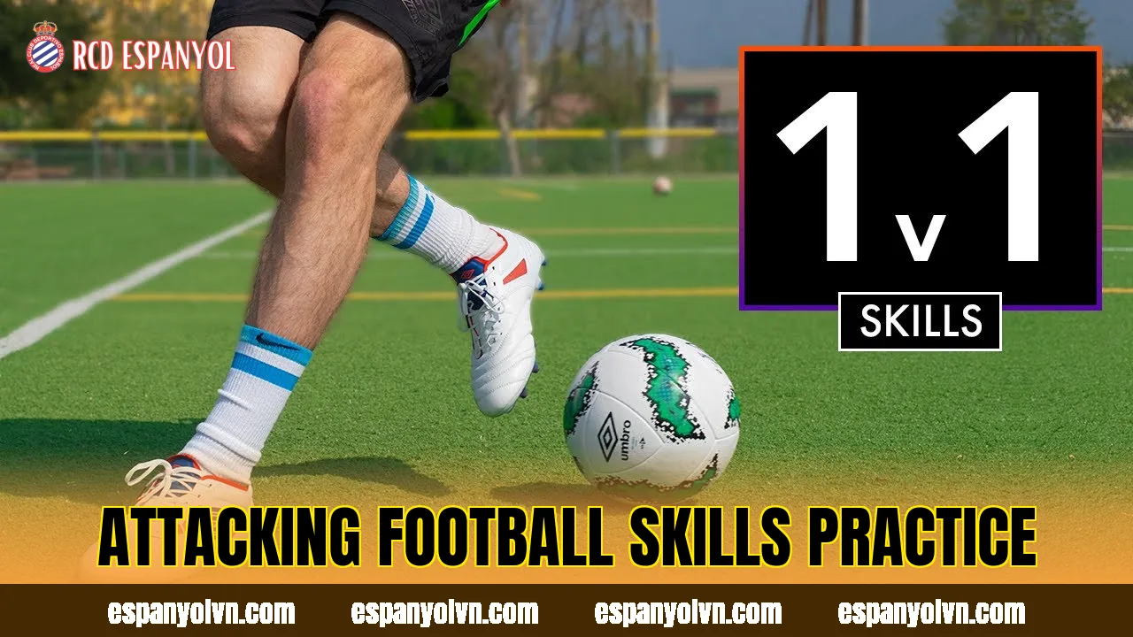 Attacking football skills practice