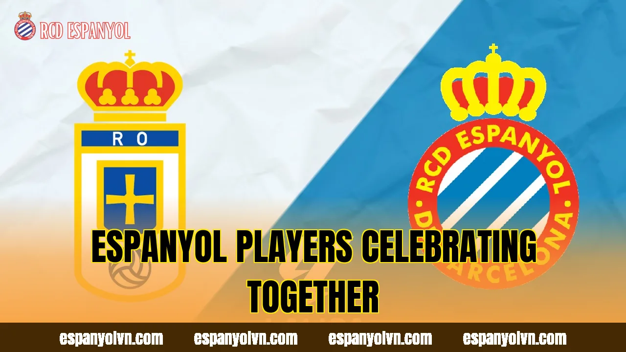 Espanyol players celebrating together