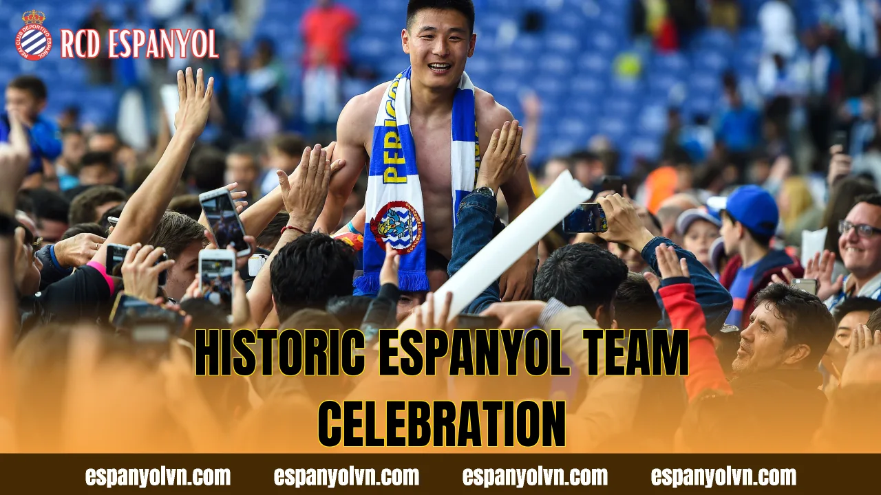 Historic Espanyol team celebration