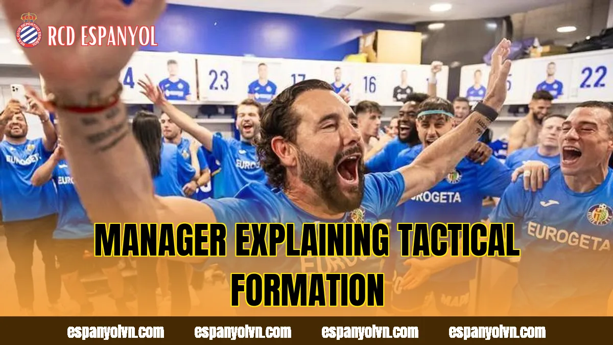 Manager explaining tactical formation