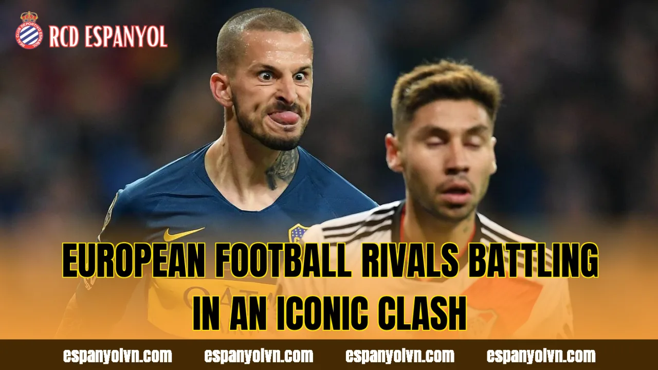 European football rivals battling in an iconic clash