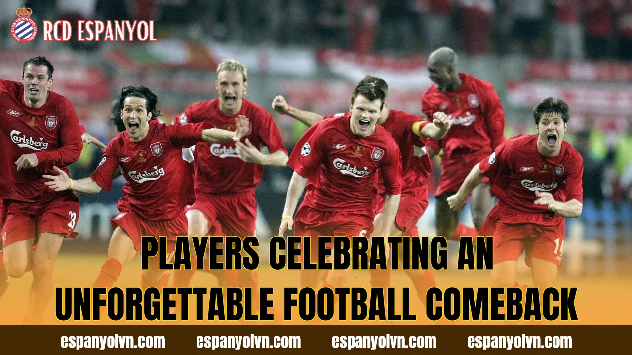 Players celebrating an unforgettable football comeback