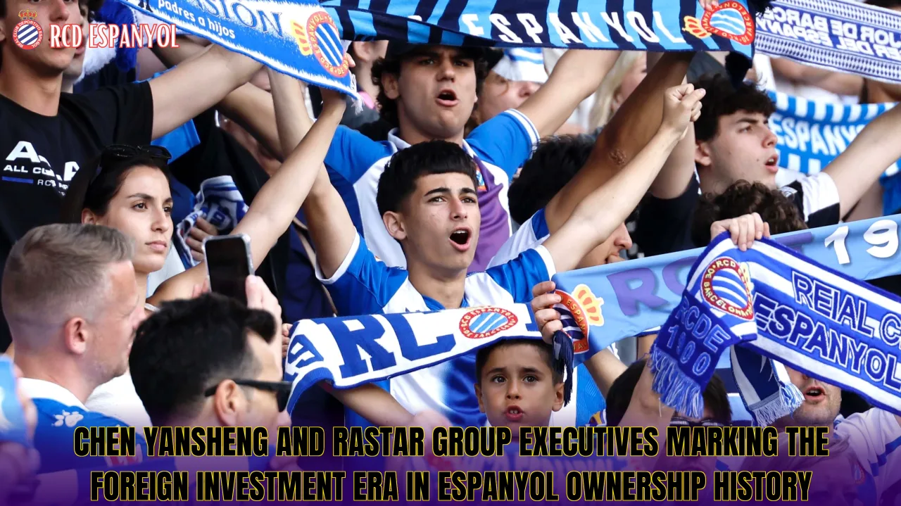 Chen Yansheng and Rastar Group executives marking the foreign investment era in Espanyol ownership history