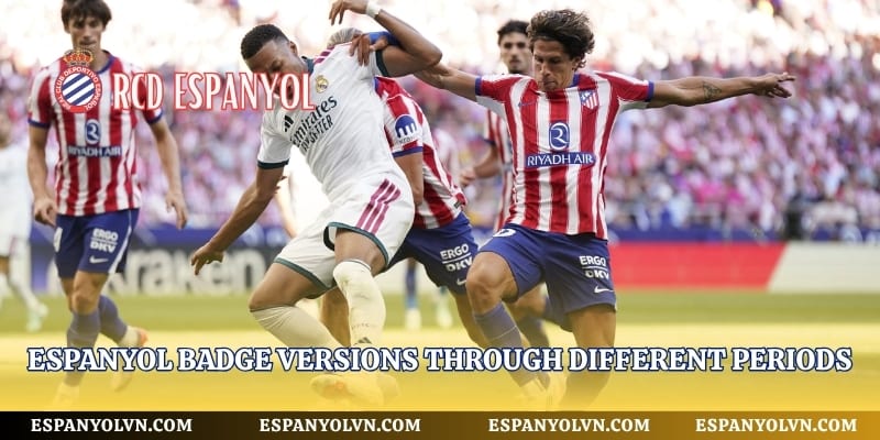 Espanyol badge versions through different periods