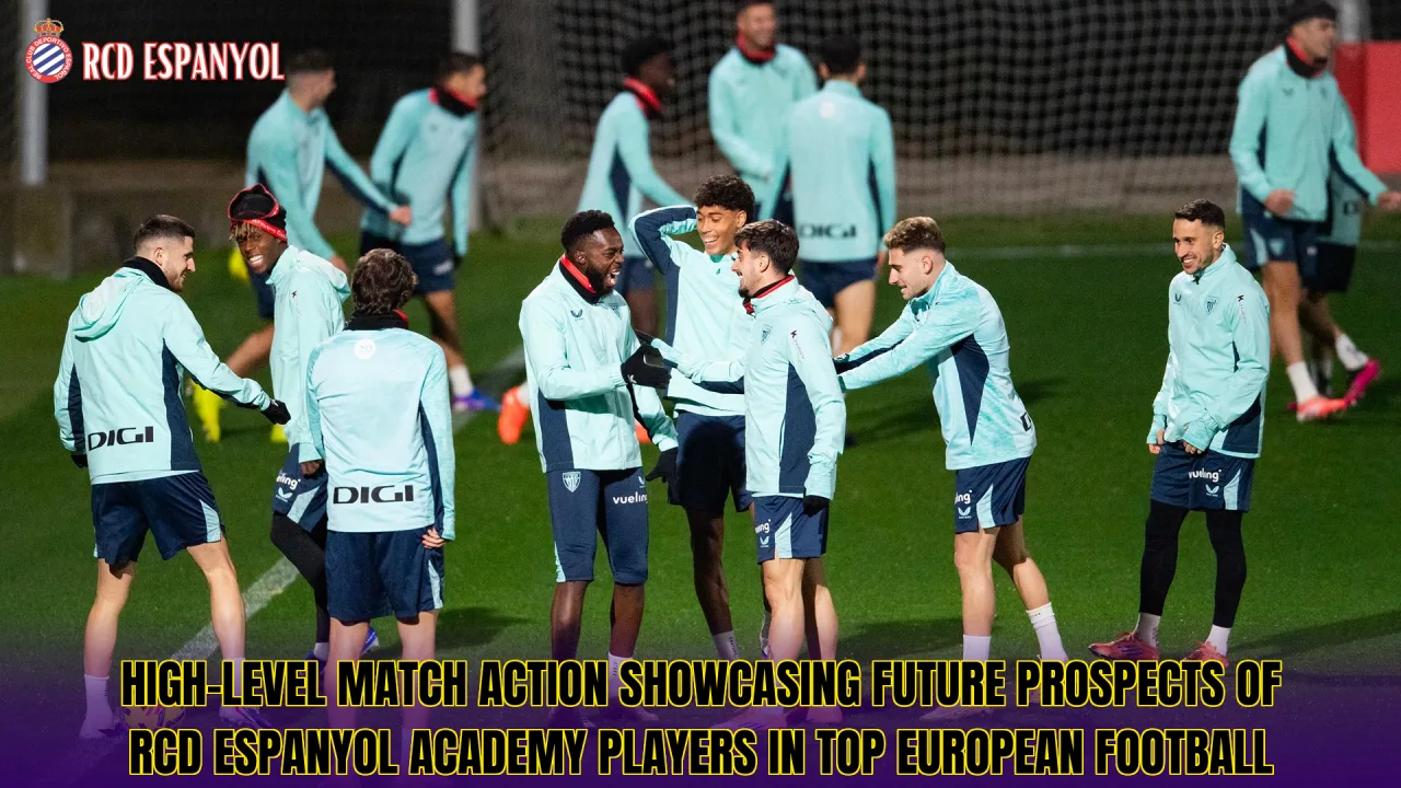 High-level match action showcasing future prospects of RCD Espanyol academy players in top European football