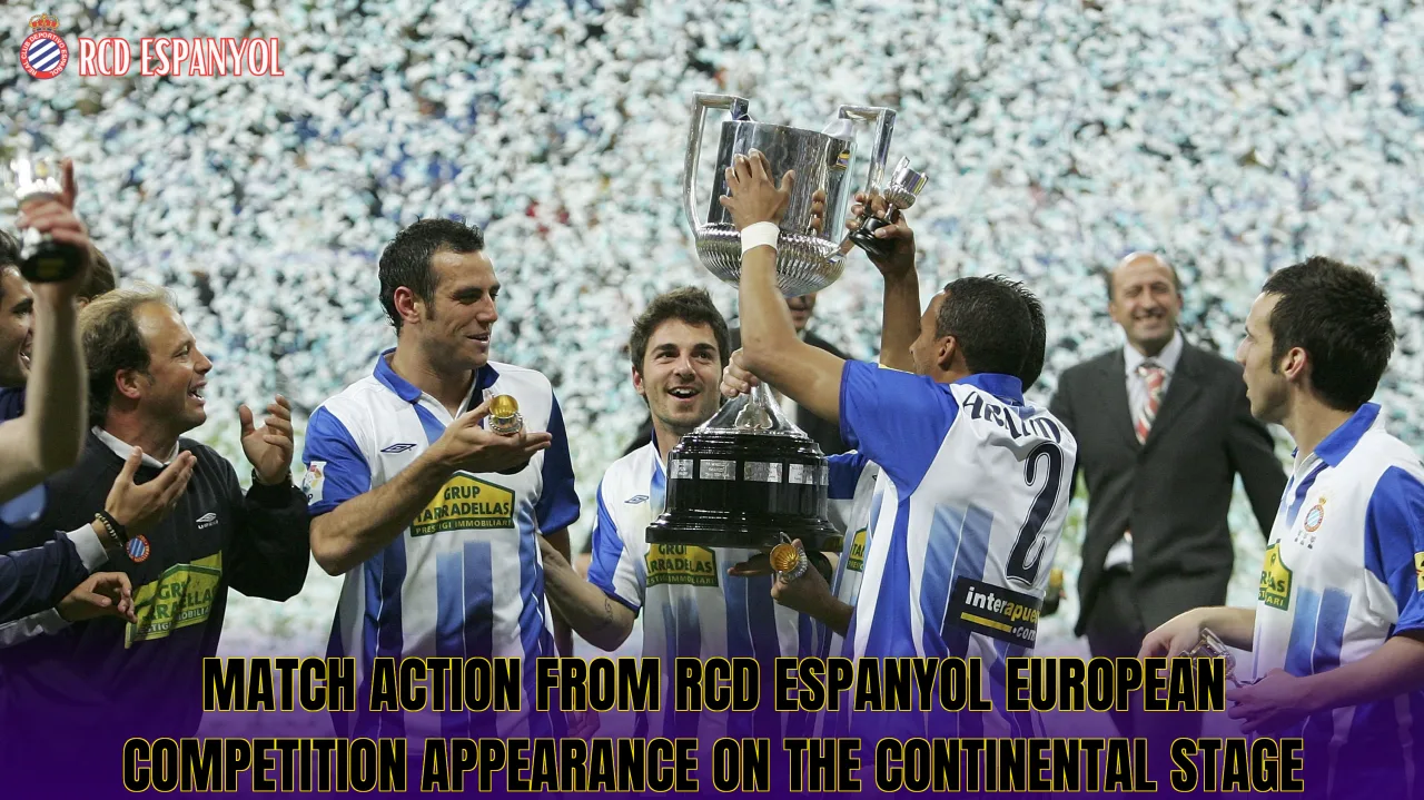 Match action from RCD Espanyol European competition appearance on the continental stage