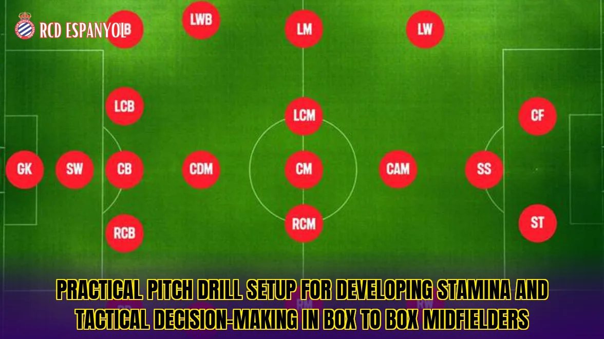 Practical pitch drill setup for developing stamina and tactical decision-making in box to box midfielders