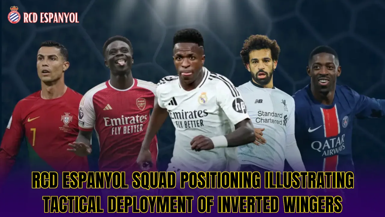 RCD Espanyol squad positioning illustrating tactical deployment of inverted wingers