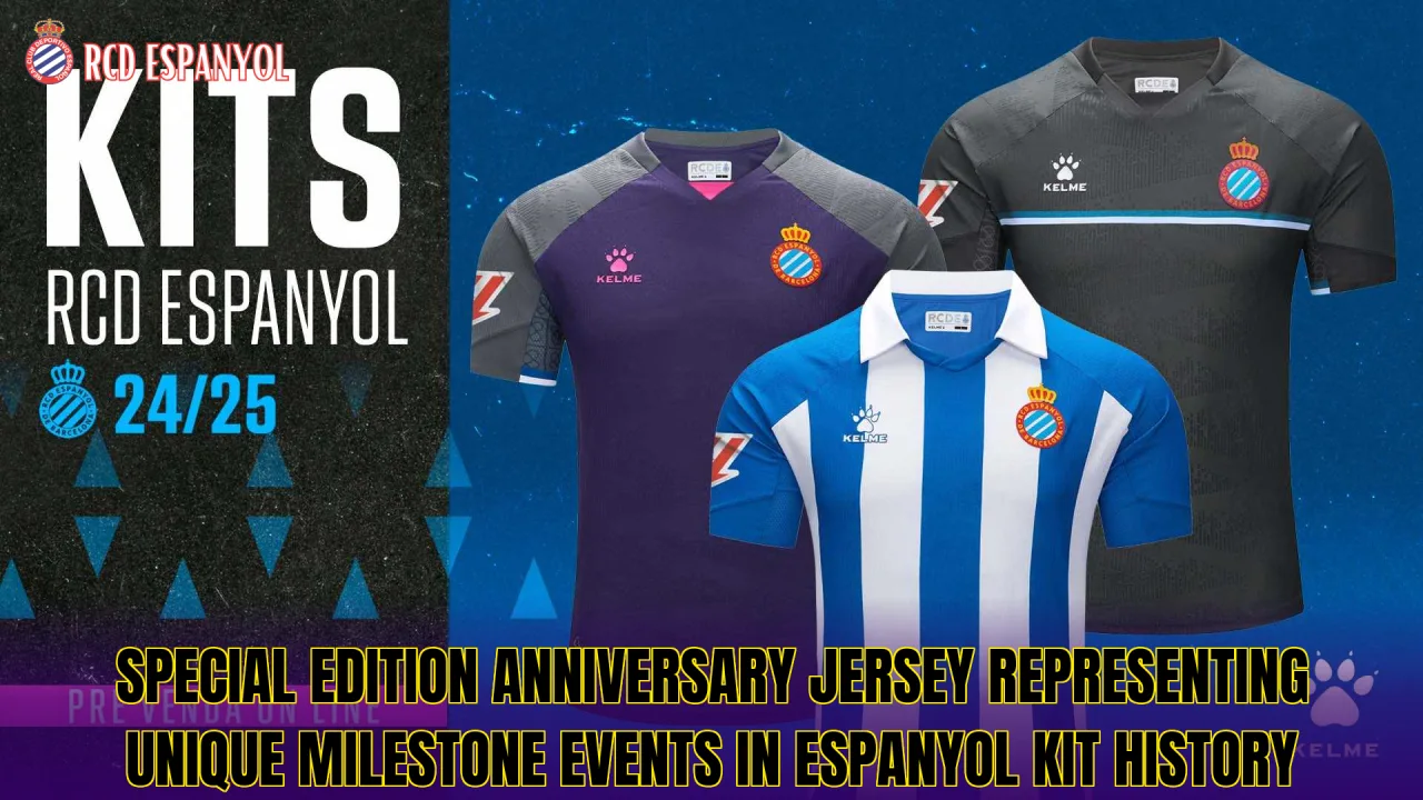 Special edition anniversary jersey representing unique milestone events in Espanyol kit history